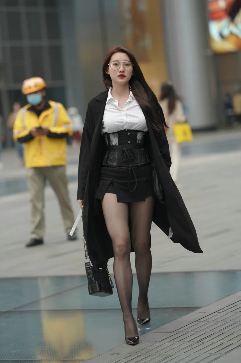 [Mzsock] NO.160 Long legs in black stockings street photography#[105P]-9