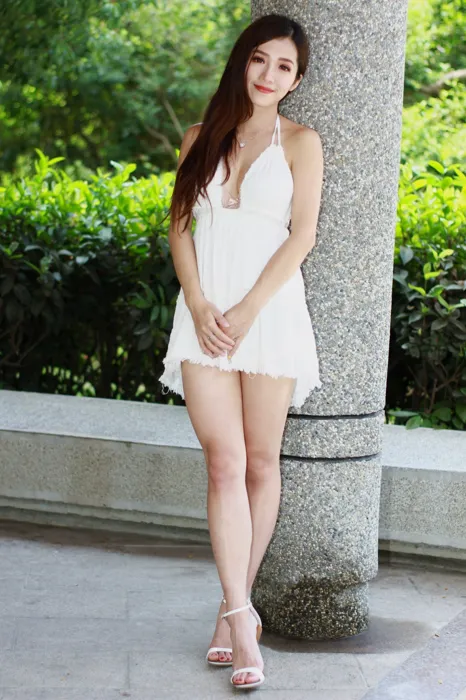 [Mzsock] NO.039 Go Go white dress high heels beautiful legs outdoor shot street photography#[106P]-42